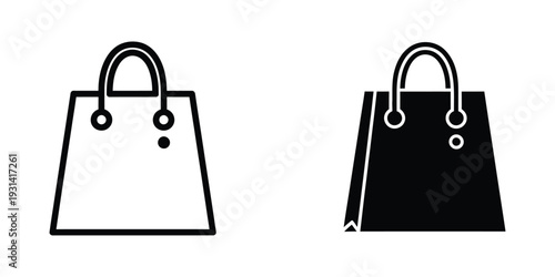 Shopping Bag Icon Set Commerce