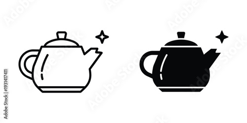Teapot Icon Clean Shiny Commercial