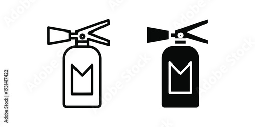 Fire Extinguisher Icon Safety Equipment Industrial