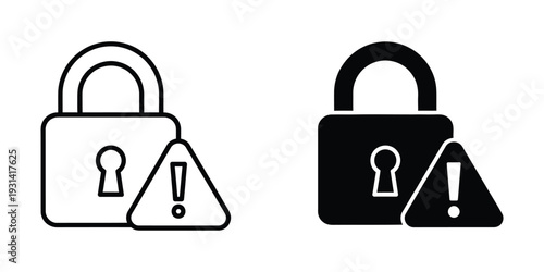 Lock Warning Icon Security Alert