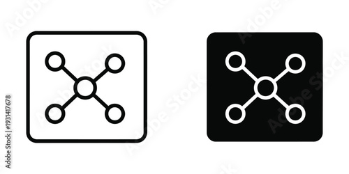 Network Nodes Connection Icon Business