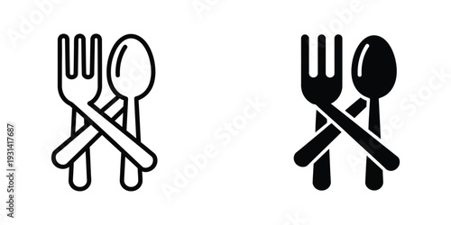 Fork Spoon Restaurant Icon Commercial Use