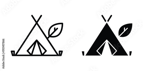 Teepee Tent Leaf Camping Symbol Commerce