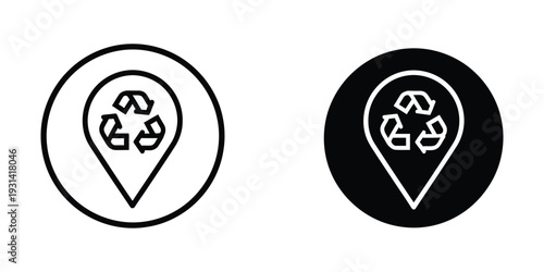 Recycle Location Icon Geo Pin Sustainability