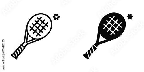 Tennis Racket Hit Victory Star Icon