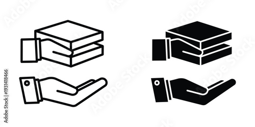 Hand Offering Stacked Objects Vector Service