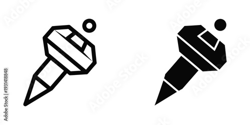 Geometric Bolt Icon Assembly Component