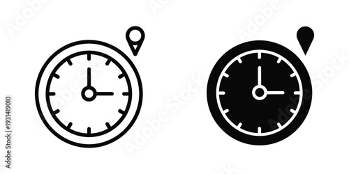 Clock Pointer Location Marker Business Concept