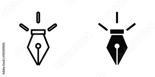 Fountain Pen Nib Icon Design Concept
