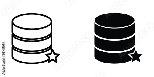 Database Icon Star Ranking Commercial Vector