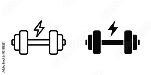 Dumbbell Power Energy Icon Commercial Graphic