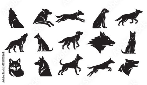 set of animals silhouettes
