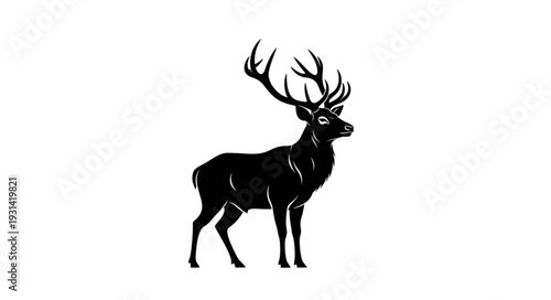 Majestic Deer with Large Antlers.