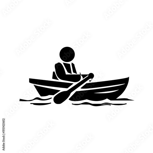 canoe silhouette icon design template	