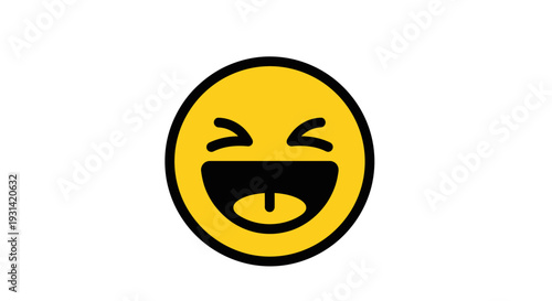 A winking face head mascot with a comedic expression on a plain white background, conveying a playful mood with a yellow and black color scheme.