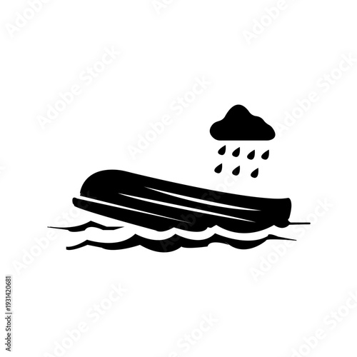canoe silhouette icon design template	