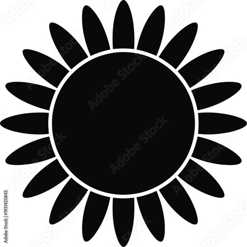 Minimalist black floral mandala pattern, abstract artwork