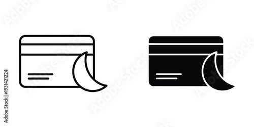 Credit Card Night Payment Icon Finance