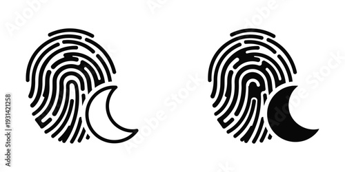Fingerprint Authentication Night Mode Icon