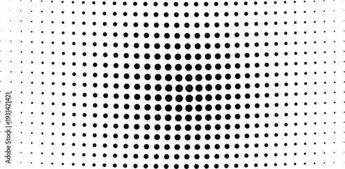 A repeating pattern of black dots creates a visual gradient effect across a pristine white surface