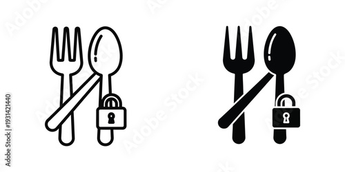 Food Security Lock Icon Business