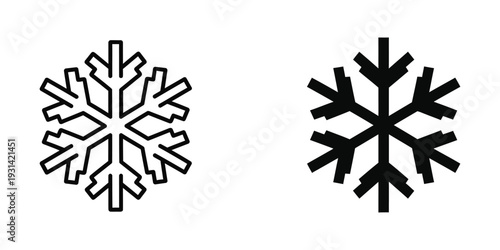 Snowflake Icon Set Graphic Design Element