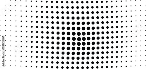 Fotografia A striking black and white halftone pattern features dots gradually increasing i
