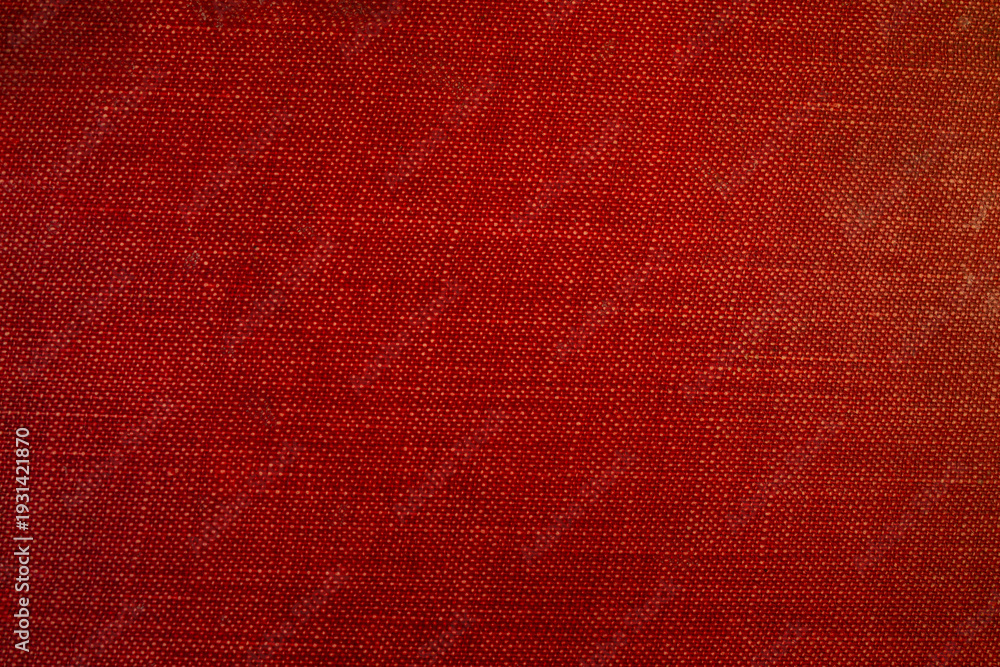 Fototapeta premium Textured red fabric hard book cover, dirty vintage pattern mockup