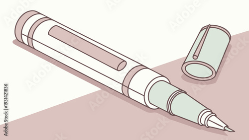 White Correction Pen with Cap Off.