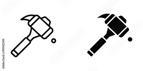 Claw Hammer Icon Construction Tool Vector