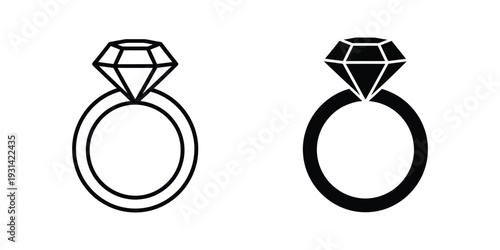 Diamond Ring Icon Commercial Symbol