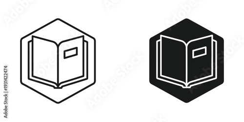 Book Open Hexagon Logo Commercial Context