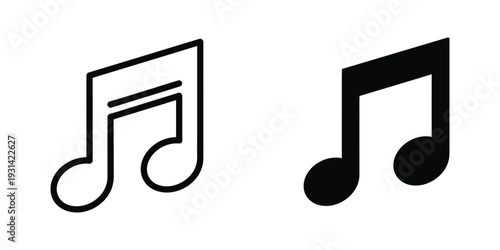 Music Notes Icon Set Audio Symbol Commercial