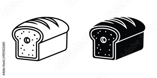 Bread Loaf Icon Set Food Graphic