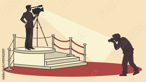 Filming and Photography Event with Spotlight on Stage.