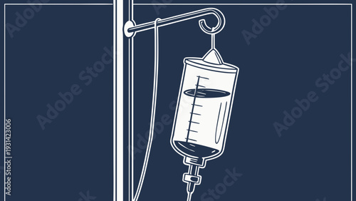 Intravenous Drip Illustration for Medical and Healthcare Concepts.