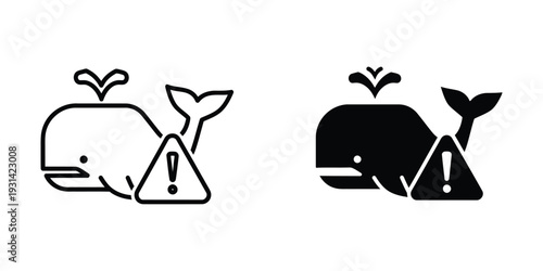Whale Warning Alert Icon Commercial