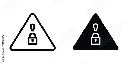 Security Alert Warning Lock Icon Commercial