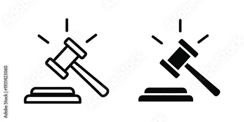 Gavel Auction Judgment Commercial Icon