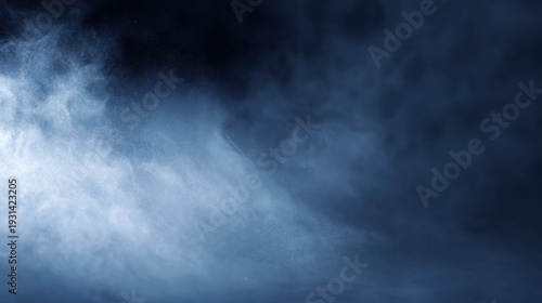 Soft smoke or mist on a dark navy background, mysterious professional look