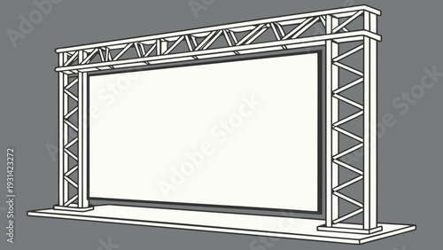 Large Outdoor Projection Screen with Metal Truss Structure.