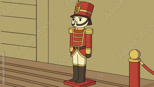 Nutcracker Soldier Standing Tall in a Festive Setting.