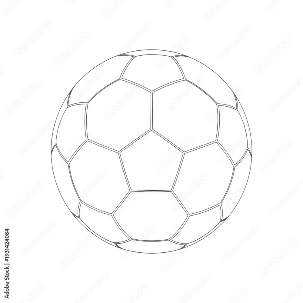 Fototapeta premium Geometric representation of a soccer ball with pentagonal and hexagonal patterns