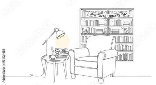 Man Relaxing in Armchair Reading Book.