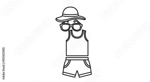 Man Wearing Sunglasses and Hat Outfit.