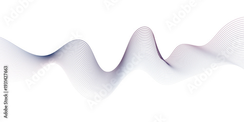 Abstract Flowing Wave Line Background with AI Sound Equalizer Concept