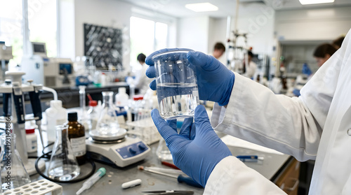 Tableau sur toile A healthcare researcher or doctor in a lab uses advanced medical technology and