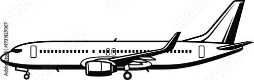 Black and white airplane with landing gear extended aircraft