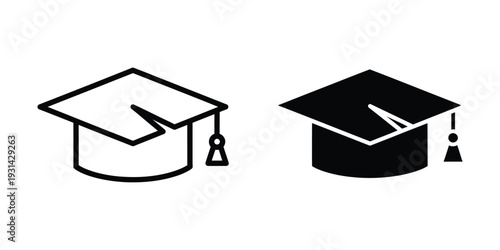 Graduation Cap Icon Academic Success Symbol