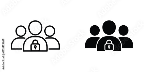 Group Security Lock Icon Business